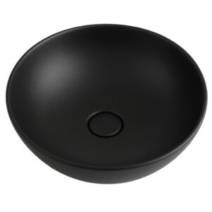 Umywalka Nablatowa Okrągła 40×40 cm Czarny Mat – Aquaterris