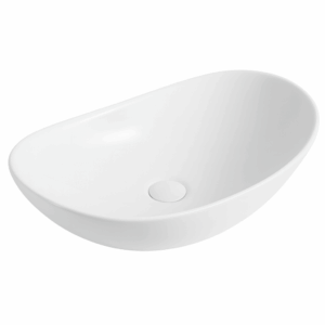 Umywalka Nablatowa Owalna 62×36 cm Biały Połysk – Aquaterris