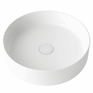 Umywalka Nablatowa Okrągła 36×36 cm Biały Połysk - Aquaterris